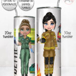 personalised female paramedic & ambulance straight 20oz tumbler v2