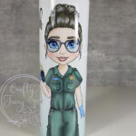personalised female paramedic & ambulance straight 20oz tumbler v2