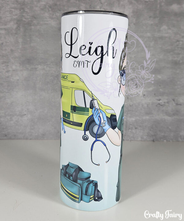 personalised female paramedic & ambulance straight 20oz tumbler v2