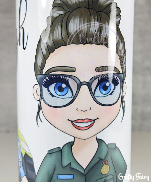 personalised female paramedic & ambulance straight 20oz tumbler v2