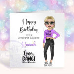 personalised teen tween dancer granddaughter daughter birthday card