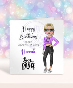 personalised teen tween dancer granddaughter daughter birthday card