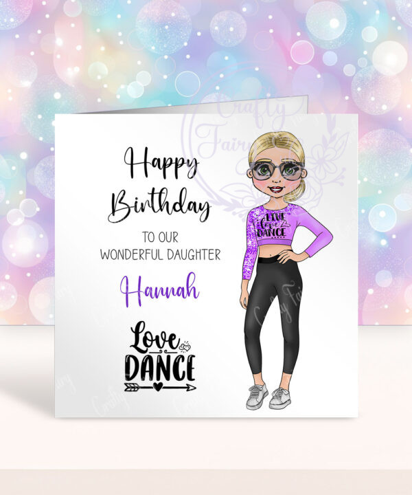 personalised teen tween dancer granddaughter daughter birthday card