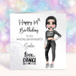 personalised teen tween dancer granddaughter daughter birthday card