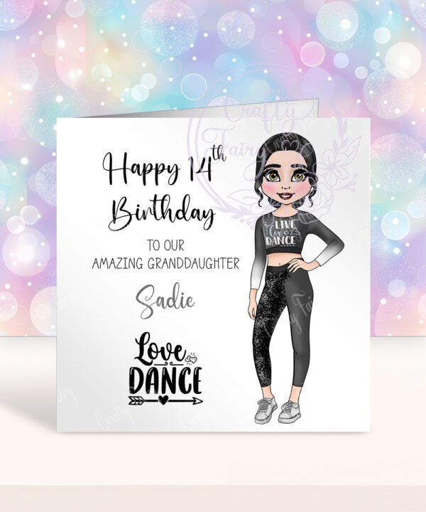 personalised teen tween dancer granddaughter daughter birthday card