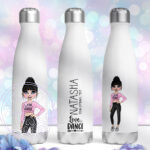 personalised teen tween dancer gymnast tapered water bottle