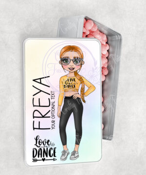 personalised teen tween dancer gymnastics girl medium rectangular tin