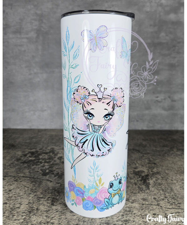 personalised whimsical fairies and dragon tumbler