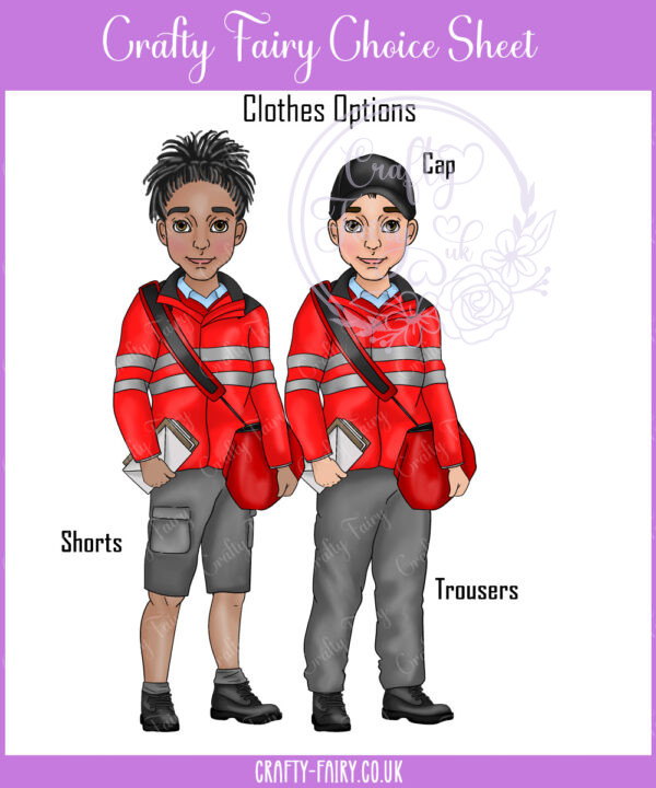 personalised postman in red thank you christmas card
