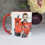 personalised postman postie in red mug gift