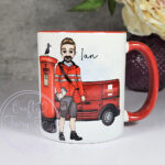 personalised postman postie in red mug gift