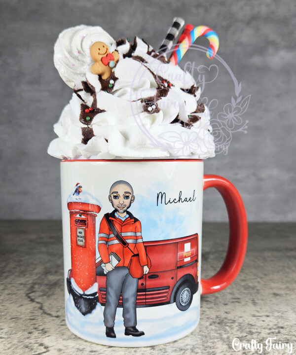 personalised postman in red mug gift