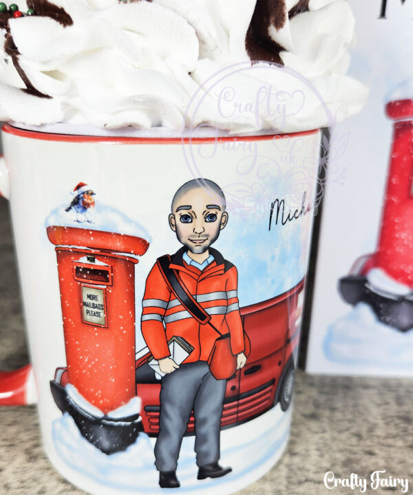 personalised postman in red mug gift
