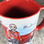 personalised postman in red mug gift