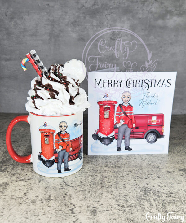 personalised postman in red mug gift