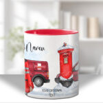 personalised postman postie in red mug gift