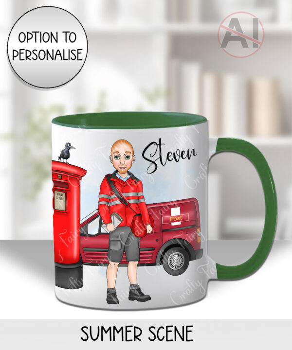 personalised postman postie in red mug gift