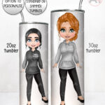 personalised gymnastics & cheer coach lady straight 600ml tumbler