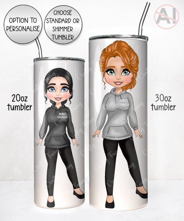 personalised gymnastics & cheer coach lady straight 600ml tumbler