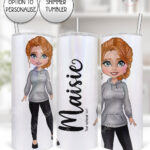 personalised gymnastics & cheer coach lady straight 600ml tumbler
