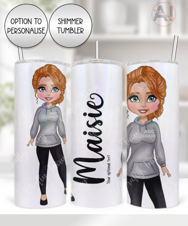 personalised gymnastics & cheer coach lady straight 600ml tumbler