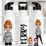 personalised gymnastics & cheer coach lady straight water bottle