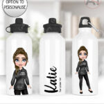 personalised gymnastics & cheer coach lady straight water bottle