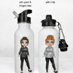 personalised gymnastics & cheer coach lady straight water bottle
