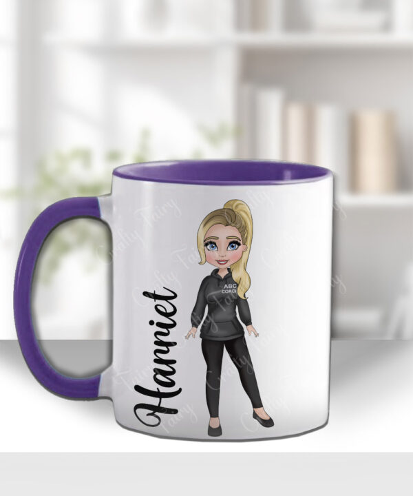 personalised gymnastics & cheer coach lady mug gift