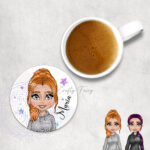 personalised gymnastics & cheer coach lady coach coaster gift
