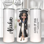 personalised university or college graduation girl tumbler