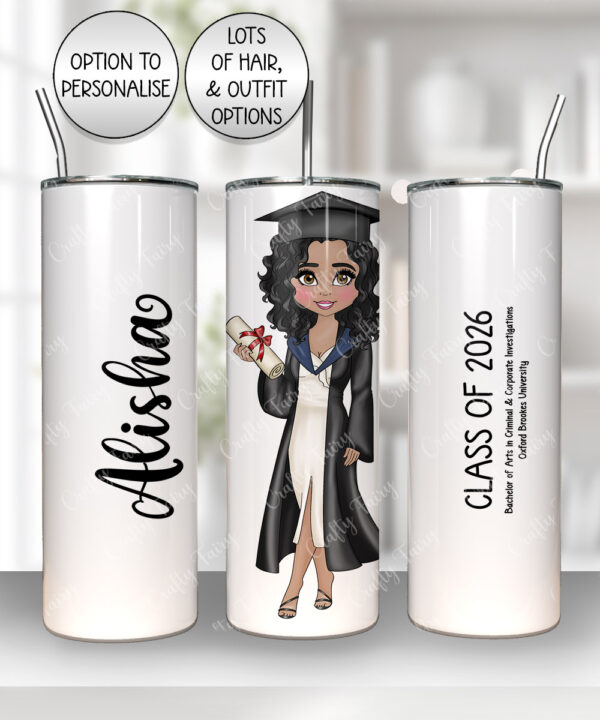 personalised university or college graduation girl tumbler