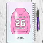personalised class of 2026 school leaver girl selfie frame a5 notebook
