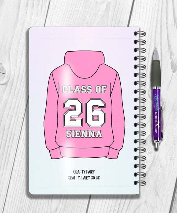 personalised class of 2026 school leaver girl selfie frame a5 notebook