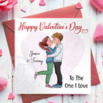 personalised chibi couple valentine's day card