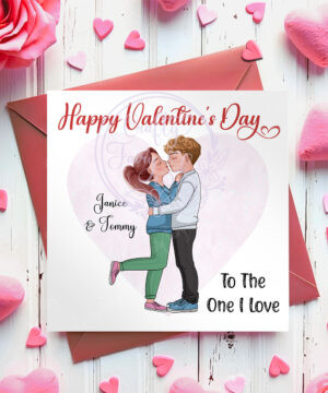personalised chibi couple valentine's day card