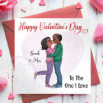 personalised chibi couple valentine's day card
