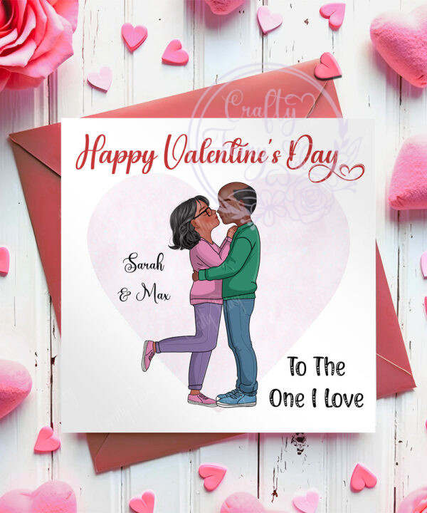 personalised chibi couple valentine's day card