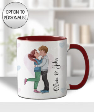 personalised chibi couple valentine's day mug gift