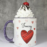 personalised large red heart valentine's day mug gift