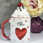 personalised large red heart valentine's day mug gift