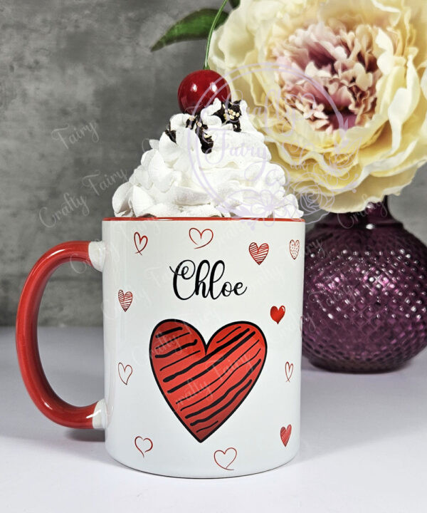 personalised large red heart valentine's day mug gift
