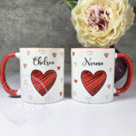 personalised large red heart valentine's day mug gift