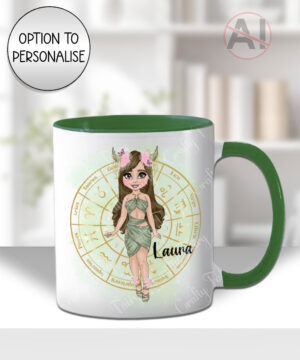 zodiac sign taurus girl personalised mug gift