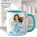 zodiac sign aquarius lady personalised mug gift