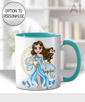 zodiac sign aquarius lady personalised mug gift