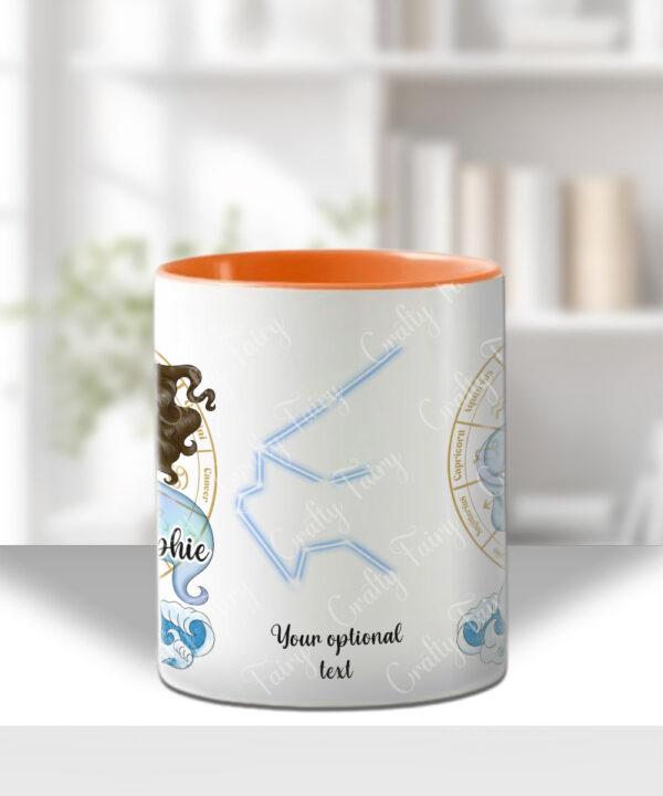 zodiac sign aquarius lady personalised mug gift