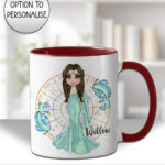 zodiac sign pisces lady personalised mug gift