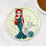 zodiac sign capricorn lady personalised drink's coaster gift