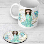 zodiac sign pisces lady personalised mug gift